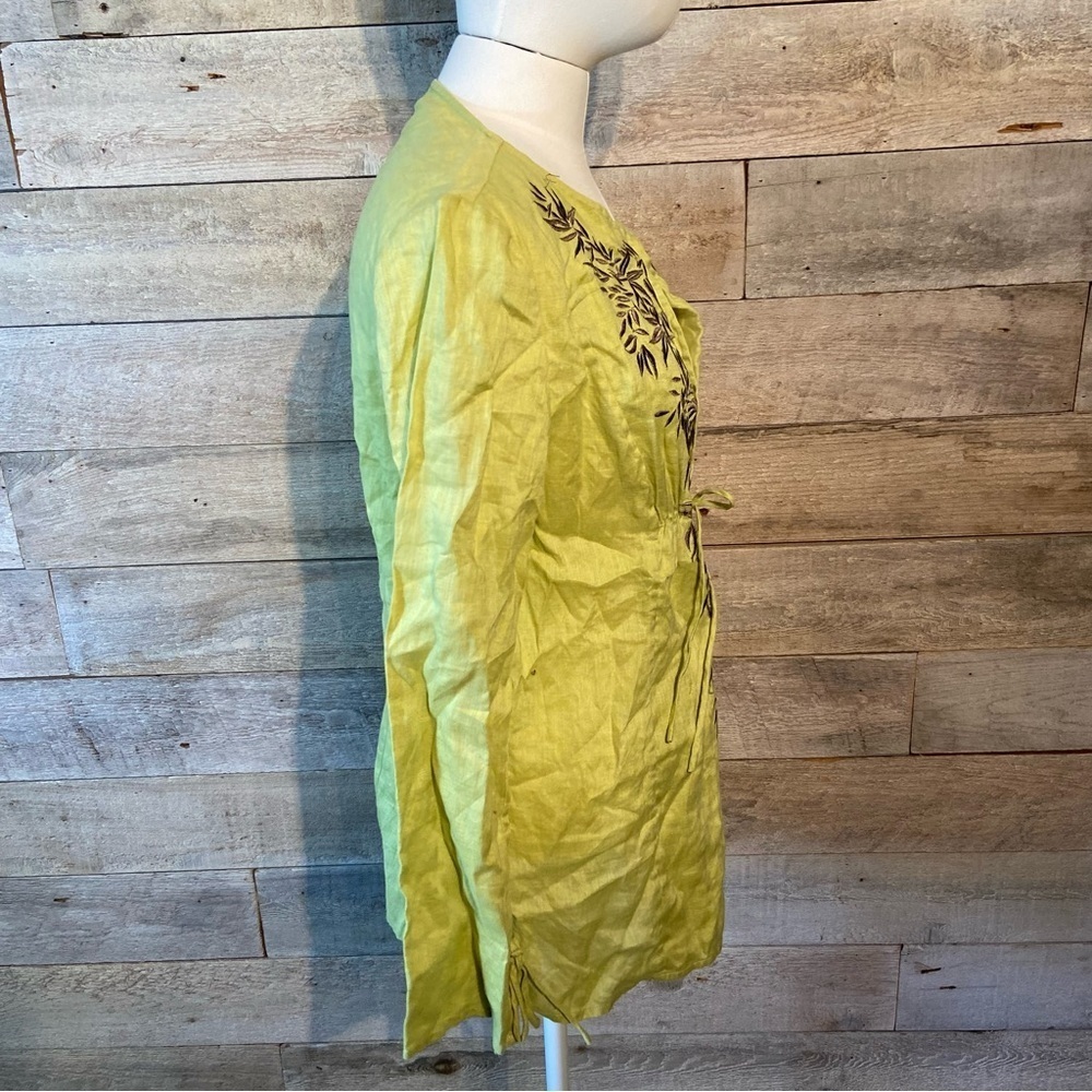 🛍️3/$30 Jax women's chartreuse coloured boho embroidered tunic in size 8 - Picture 3 of 8